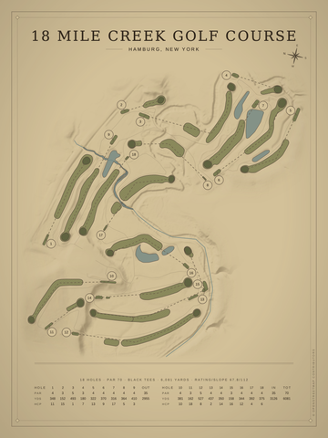 18 Mile Creek Golf Course Map poster