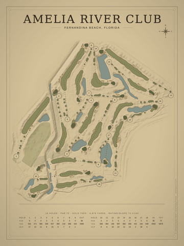 Amelia River Club Course Map poster