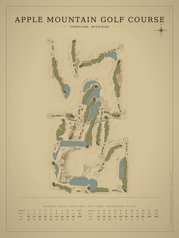 Apple Mountain Golf Course Map poster