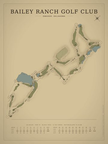 Bailey Ranch Golf Club Course Map poster