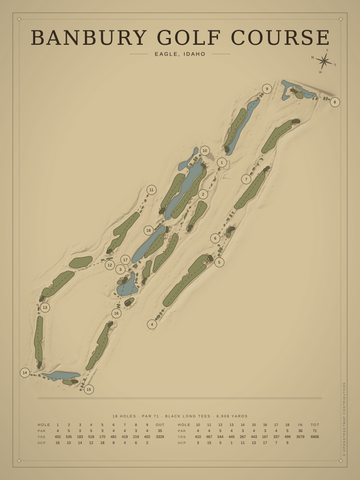 Banbury Golf Course Map poster