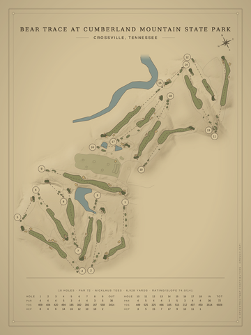 Bear Trace at Cumberland Mountain State Park Course Map poster