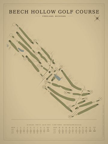 Beech Hollow Golf Course Map poster