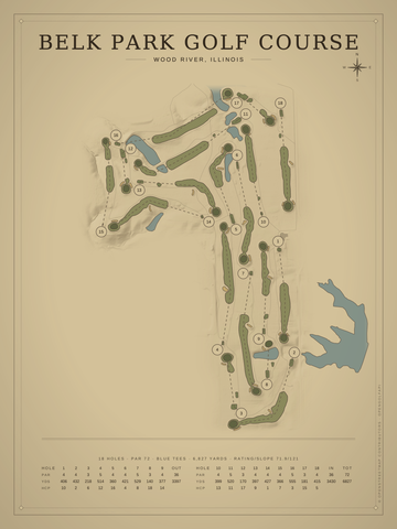 Belk Park Golf Course Map poster