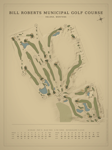Bill Roberts Municipal Golf Course Map poster