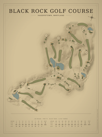 Black Rock Golf Course Map poster