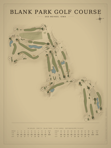 Blank Park Golf Course Map poster