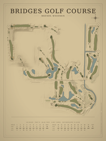Bridges Golf Course Map poster