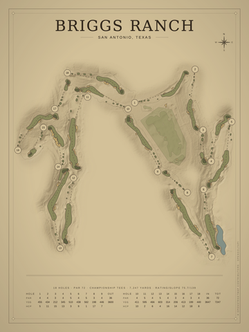Briggs Ranch Course Map poster