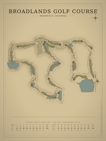 Broadlands Golf Course Map poster