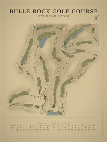 Bulle Rock Golf Course Map poster