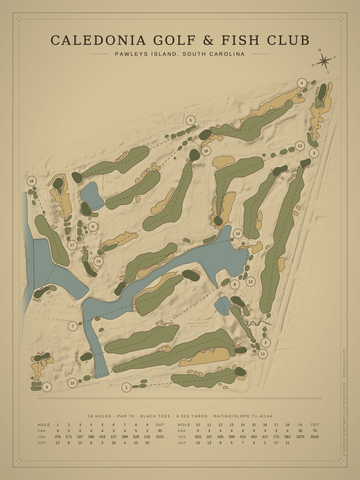 Caledonia Golf & Fish Club Course Map poster