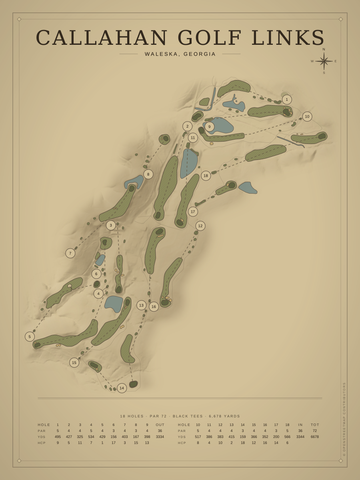 Callahan Golf Links Course Map poster