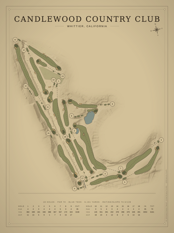 Candlewood Country Club Course Map poster