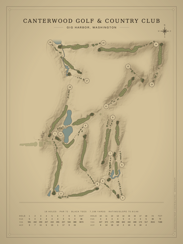 Canterwood Golf & Country Club Course Map poster