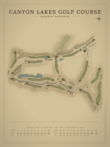 Canyon Lakes Golf Course Map poster