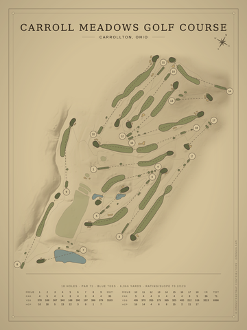 Carroll Meadows Golf Course Map poster