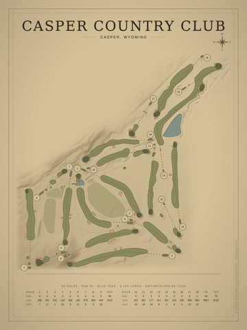 Casper Country Club Course Map poster