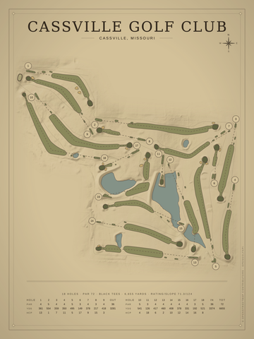 Cassville Golf Club Course Map poster