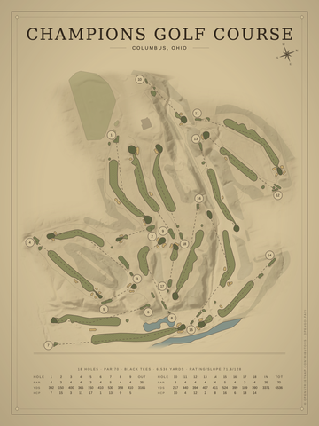 Champions Golf Course Map poster