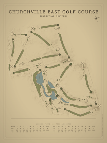 Churchville East Golf Course Map poster