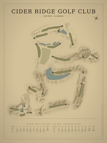 Cider Ridge Golf Club Course Map poster