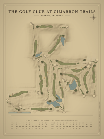 The Golf Club At Cimarron Trails Course Map poster