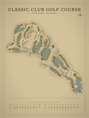 Classic Club Golf Course Map poster