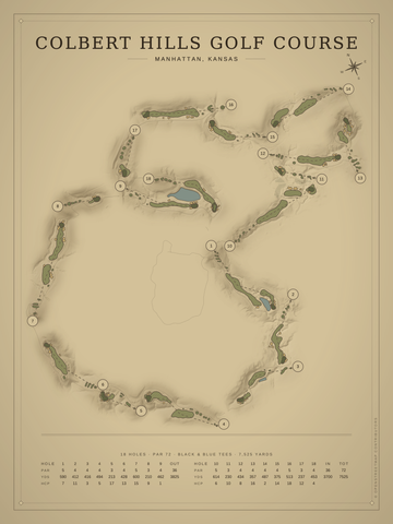 Colbert Hills Golf Course Map poster