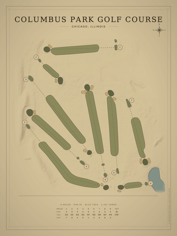 Columbus Park Golf Course Map poster
