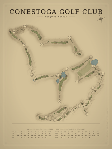 Conestoga Golf Club Course Map poster