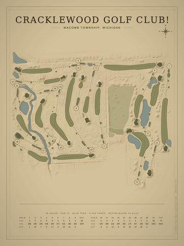Cracklewood Golf Club! Course Map poster