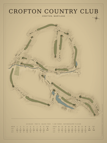 Crofton Country Club Course Map poster
