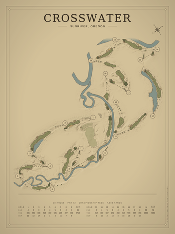 Crosswater Course Map poster