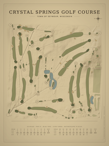 Crystal Springs Golf Course Map poster