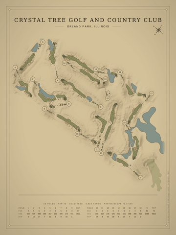 Crystal Tree Golf and Country Club Course Map poster