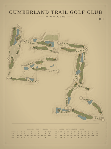 Cumberland Trail Golf Club Course Map poster