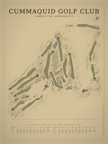 Cummaquid Golf Club Course Map poster