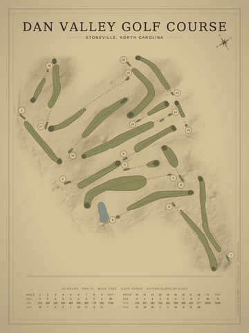 Dan Valley Golf Course Map poster