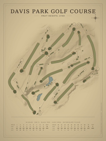 Davis Park Golf Course Map poster