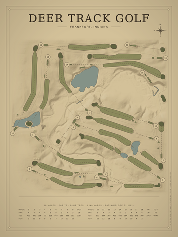 Deer Track Golf Course Map poster