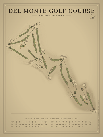 Del Monte Golf Course Map poster