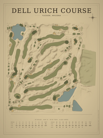 Dell Urich Course Map poster