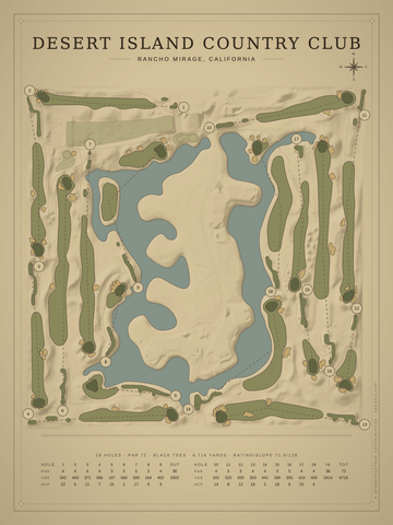 Desert Island Country Club Course Map poster