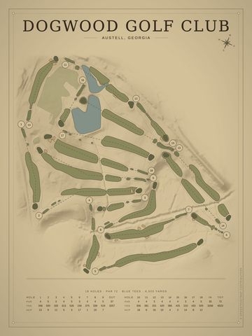 Dogwood Golf Club Course Map poster