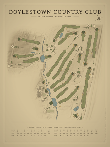 Doylestown Country Club Course Map poster