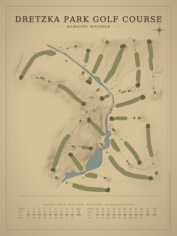 Dretzka Park Golf Course Map poster