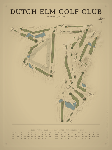Dutch Elm Golf Club Course Map poster