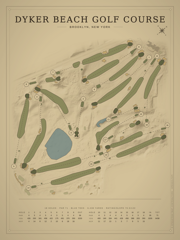 Dyker Beach Golf Course Map poster