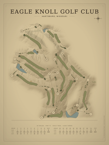 Eagle Knoll Golf Club Course Map poster
